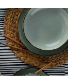Service de table vert en Porcelaine - 18 pièces
