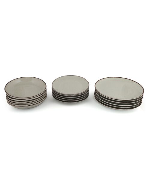 Service de table vert en Porcelaine - 18 pièces