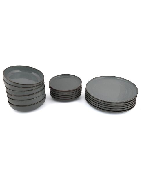 Service de table bleu en Porcelaine - 18 pièces