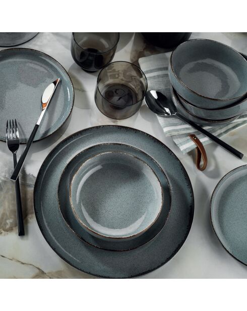 Service de table bleu en Porcelaine - 18 pièces