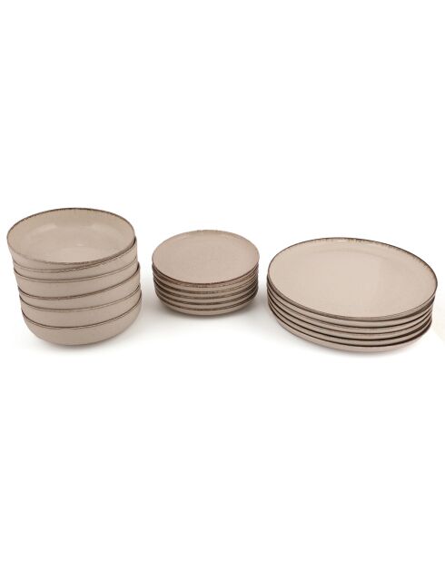 Service de table écru en Porcelaine - 18 pièces