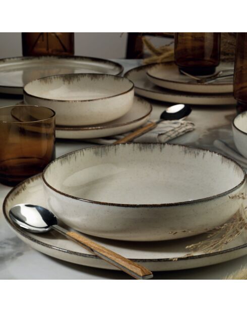 Service de table écru en Porcelaine - 18 pièces