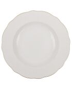 Service de table blanc/doré en Porcelaine - 18 pièces
