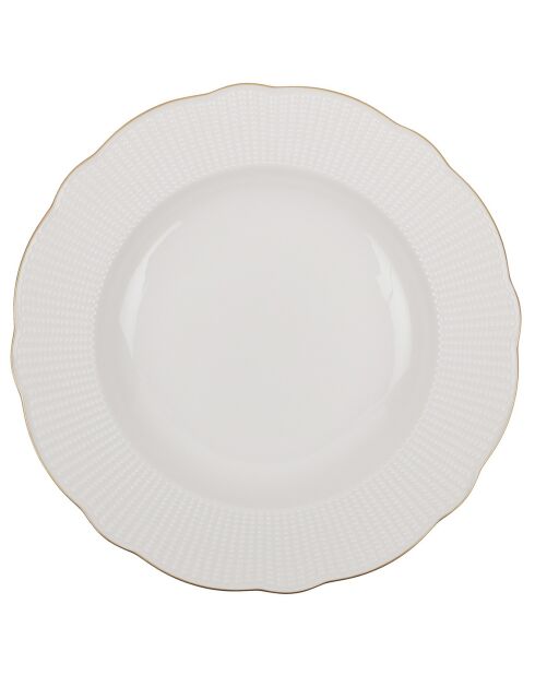 Service de table blanc/doré en Porcelaine - 18 pièces
