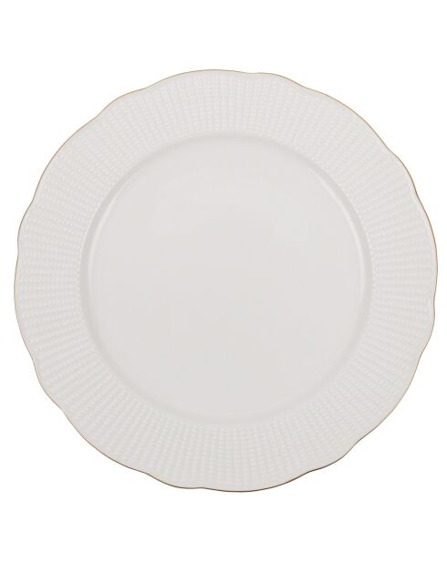 Service de table blanc/doré en Porcelaine - 18 pièces