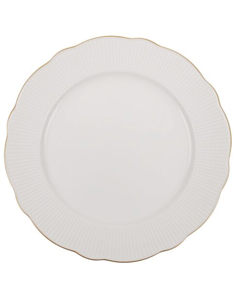 Service de table blanc/doré en Porcelaine - 18 pièces