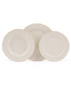Service de table blanc/doré en Porcelaine - 18 pièces