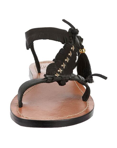 Sandales en Cuir Qarma noires