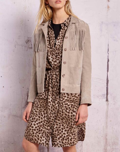 Qelio Pearl Velvet Lederjacke