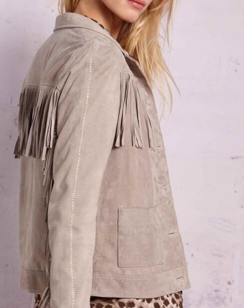 Qelio Pearl Velvet Lederjacke