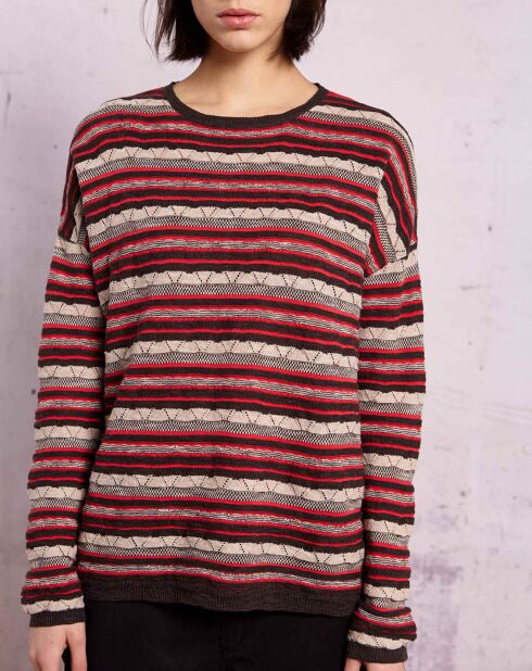 Pull en Lin & Coton Qero tricolore