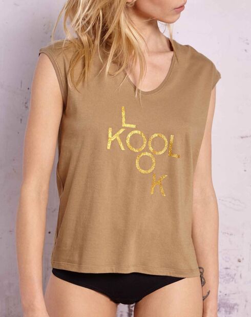 Camiseta Qeveni caqui/taupe