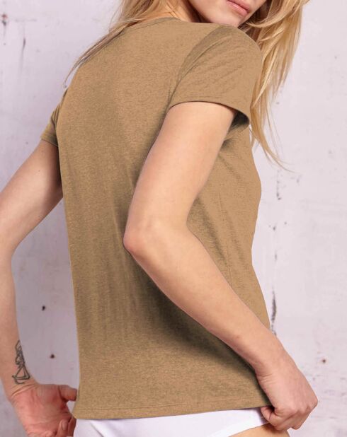 Camiseta Qeveni caqui/taupe