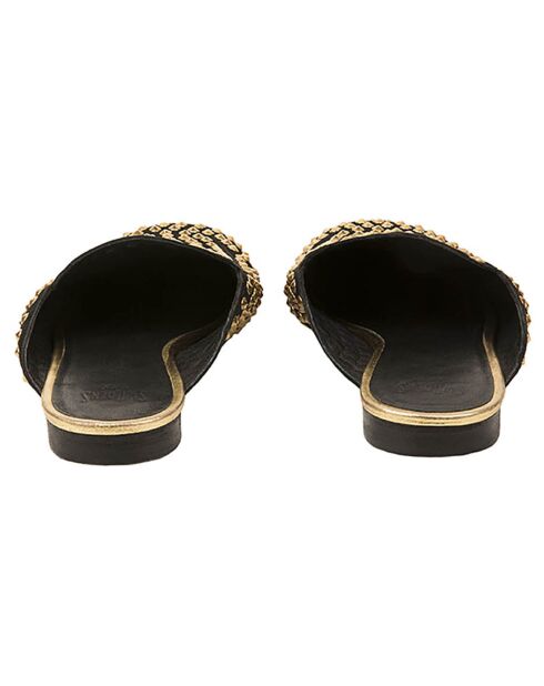 Mocassins en Velours de Cuir Sultana noirs