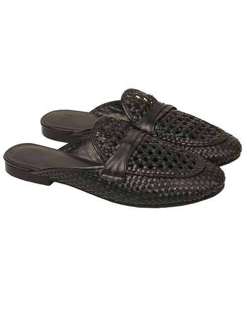 Mocassins en Cuir Sultan noirs