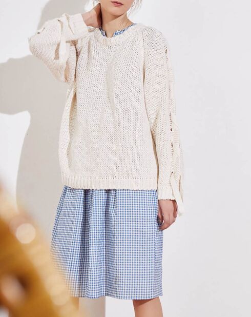 Pull en Coton & Lin Sybille écru/off white