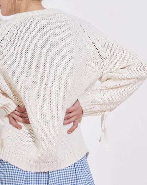 Pull en Coton & Lin Sybille écru/off white