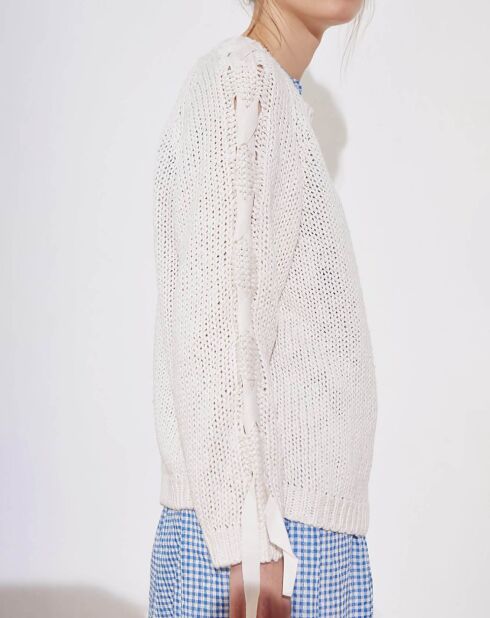 Pull en Coton & Lin Sybille écru/off white