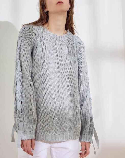 Pull en Coton & Lin Sybille aqua