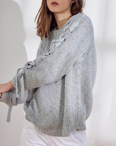 Pull en Coton & Lin Sybille aqua
