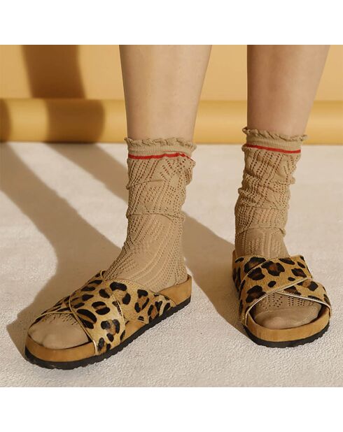 Chaussures en Cuir de Vache Valtera léopard