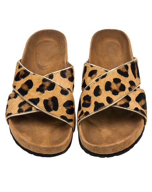 Chaussures en Cuir de Vache Valtera léopard