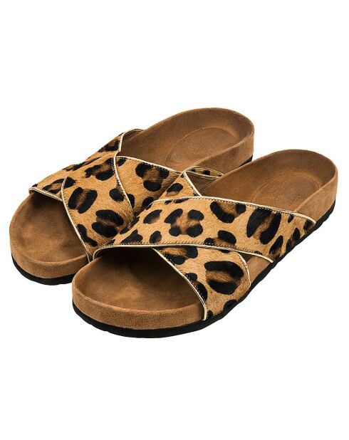 Chaussures en Cuir de Vache Valtera léopard