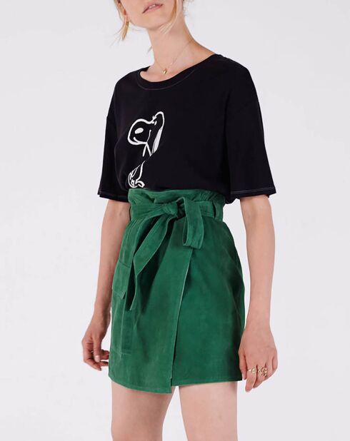 Groene fluwelen leren rok van Bristol