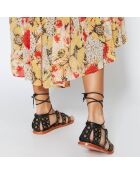 Sandales en Cuir de Vache Bruna noires