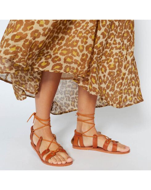 Sandalen van natuurlijk Brunu rundleer