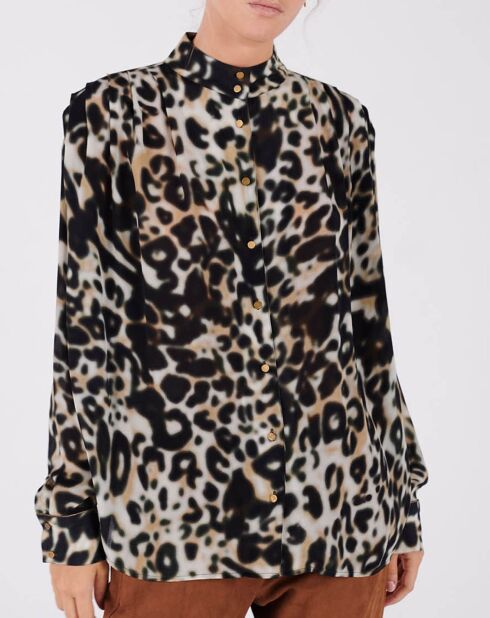 Chemise Caetano beige/kaki/noir