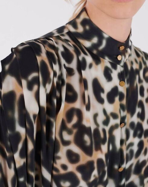 Chemise Caetano beige/kaki/noir