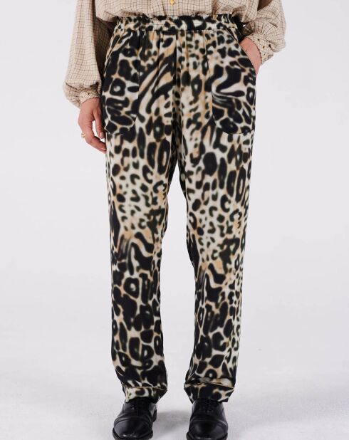 Beige/zwarte broek van Calix