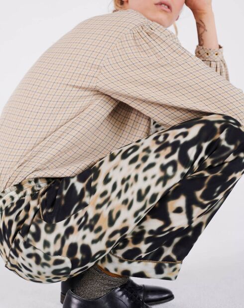 Beige/zwarte broek van Calix