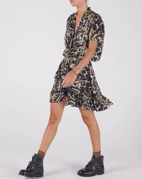 Beige/zwart overhemd van Clement