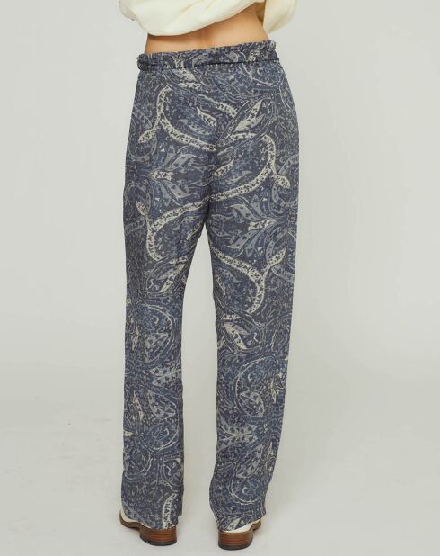 Pantalon English bleu gris