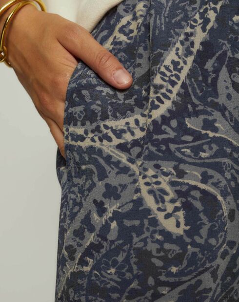 Pantalon English bleu gris