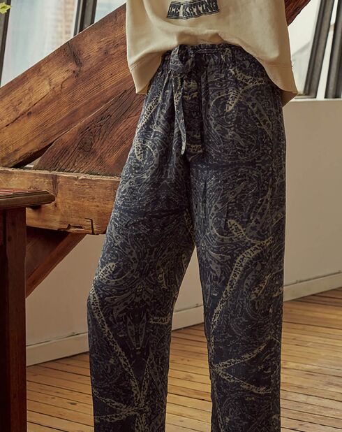 Pantalon English bleu gris
