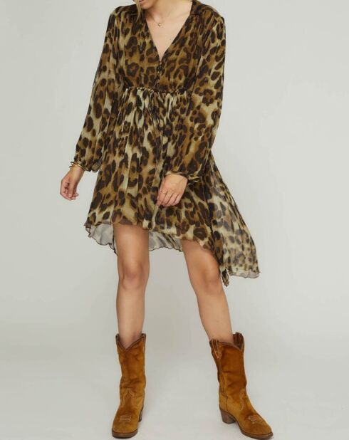 Robe Esther imprimée marron