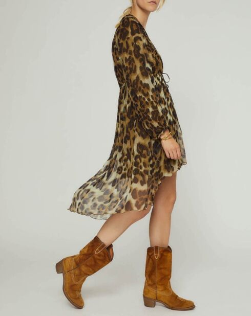 Robe Esther imprimée marron