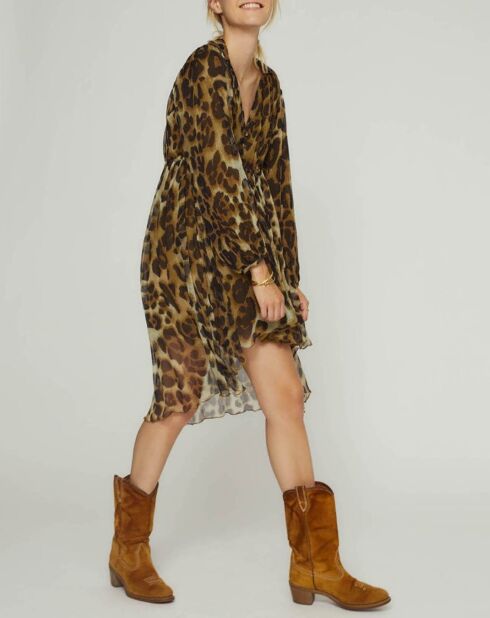 Robe Esther imprimée marron