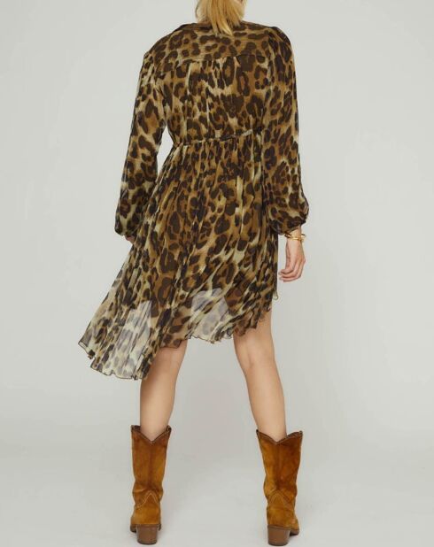 Robe Esther imprimée marron