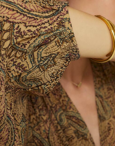 Robe Ezia imprimée beige