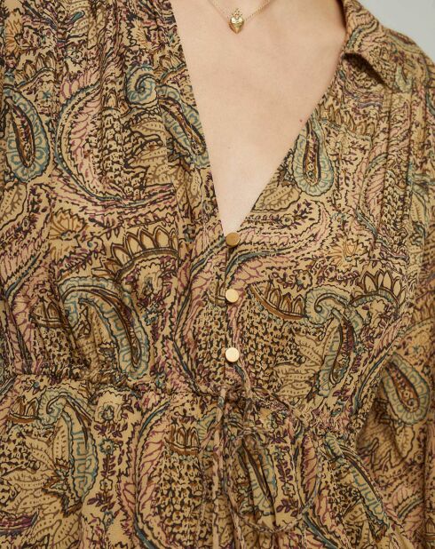 Robe Ezia imprimée beige