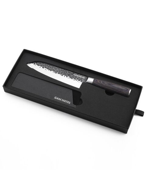 Coffret couteau santoku Rétro noir - D.29.5 cm
