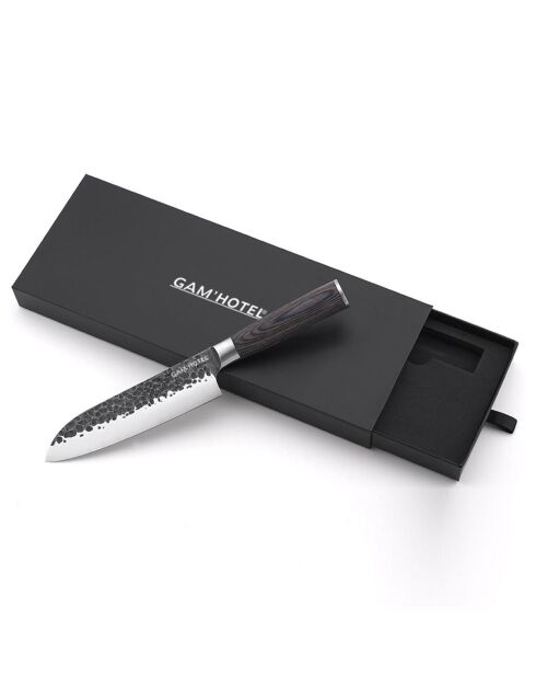 Coffret couteau santoku Rétro noir - D.29.5 cm