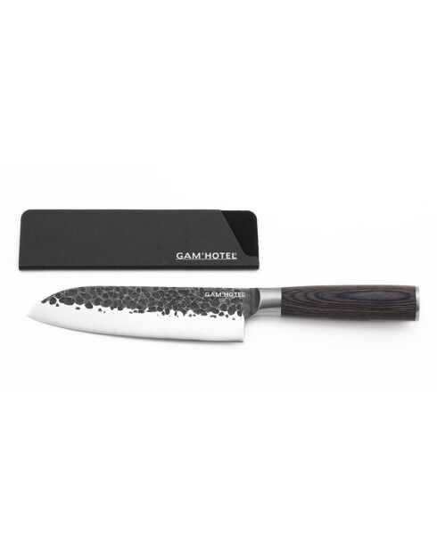 Coffret couteau santoku Rétro noir - D.29.5 cm