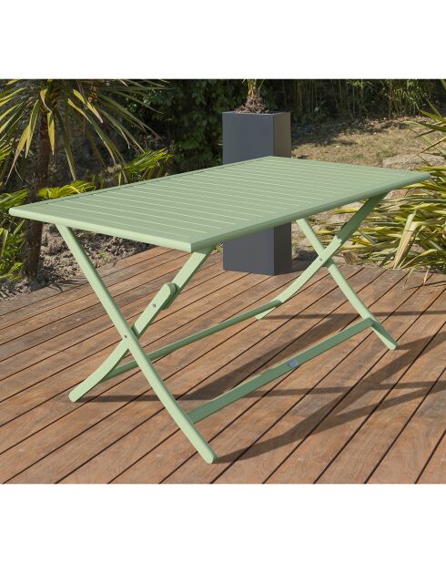 Gartenset Marius TB140 Klapptisch + 4 Marius CP Klappstühle Lagune - 140x80x73 cm