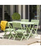 Gartenset Marius TB140 Klapptisch + 4 Marius CP Klappstühle Lagune - 140x80x73 cm