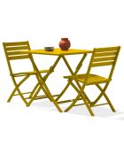 Gartenset Marius TB70 Klapptisch + 2 Marius CP Klappstühle senfgelb - 70x70x73 cm